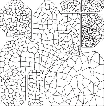 Seamless Black and White Stone Wall Outline Pattern Vector