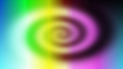 Vibrant rainbow spiral with soft focus and pixelated texture