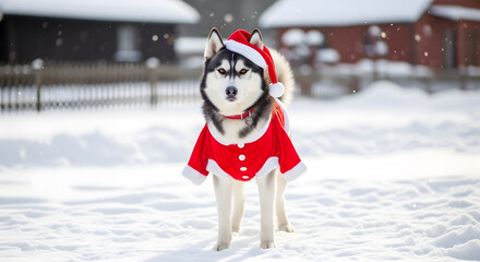 Husky Holiday: Santa's Little Helper in the Snow