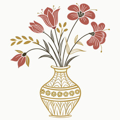 vector flower vase with flower free download 