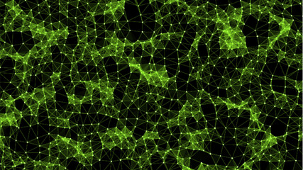 Abstract distorted wireframe wave. Vector curve surface background. Technology grid pattern. Green mesh wave.