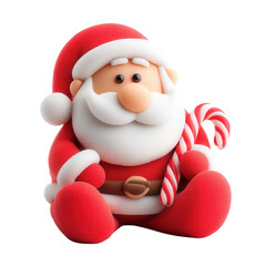 christmas festival. Santa Claus figure with candy cane.