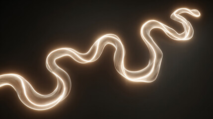 Obraz premium Glowing line wavy light abstract curve flowing glow dark background minimal art soft neon smooth spiral