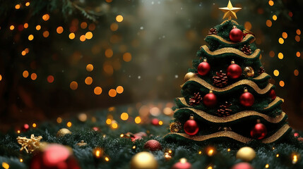 Christmas tree decorated with ornaments and lights creates a festive atmosphere during the holiday season Generative AI