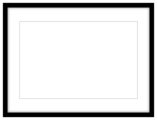 Horizontal black photo frame vector, simple rectangular border design for gallery or interior display