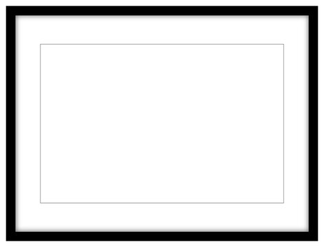Horizontal black photo frame vector, simple rectangular border design for gallery or interior display