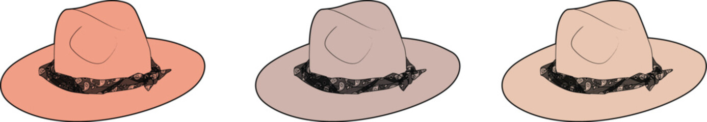 Elegant Hats Trio of Stylish Headwear in Varied Earth Tones