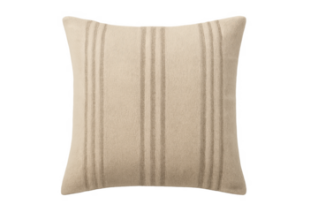 Beige striped pillow offering comfort and style for home decor