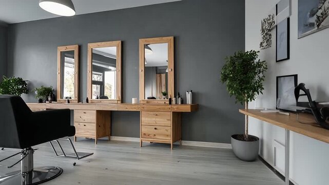 美容室リフォームで実現する黒色内装デザインのスタイリッシュな雰囲気