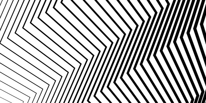 Abstract black and white geometric line pattern background, modern optical illusion design, diagonal stripes texture, minimal abstract art
