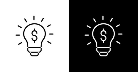 Bulb  White Icon Set Design