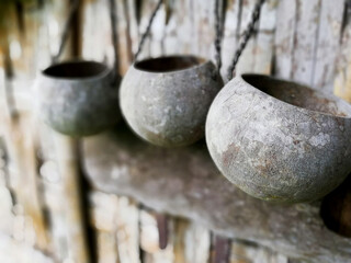 Traditional Balinese glass, from coconut shell material  