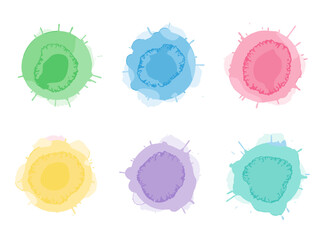 Watercolor spots are arranged