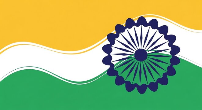Indian flag with Ashoka Chakra symbol