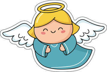 Cute Angel Illustration Joyful Holiday Icon for Design