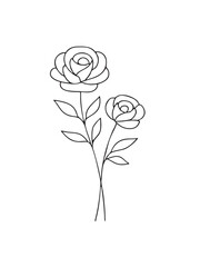 Rose bouquet vector illustration with red and pink flowers and green leaves