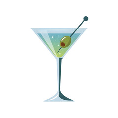 A cocktail illustration vector style