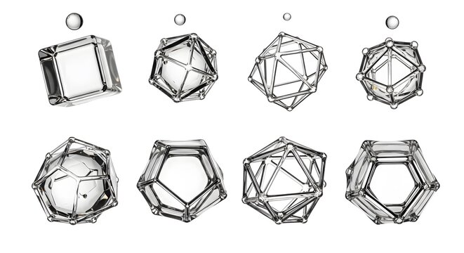 Vector icon set of diamond shapes for business concept design