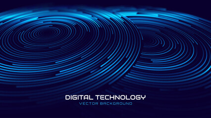 Digital Data Flow Blockchain Lines Background. Block Chain Crypto Currency Tech Concept. Tech Science Art Vector Illustration.