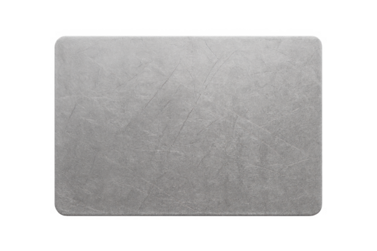 Grey textured placemat with rounded corners