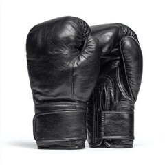 Black Leather Boxing Gloves