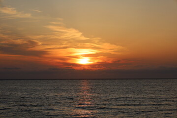 orange ocean sunset