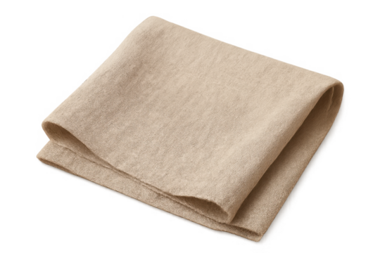 Beige linen napkin folded for elegant table setting