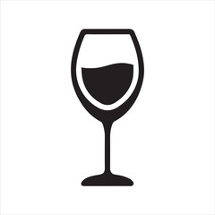 wine glass icon silhouette vector illustration
