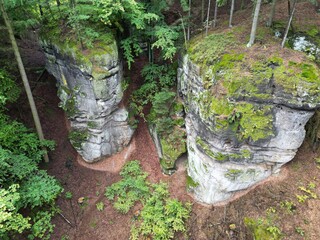 Rock pillars in the forest