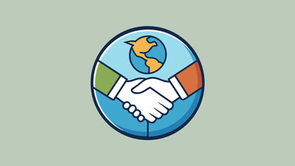 Icon of a globe with a handshake depicting global peace