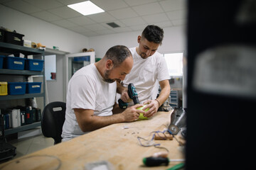 Coworkers working together