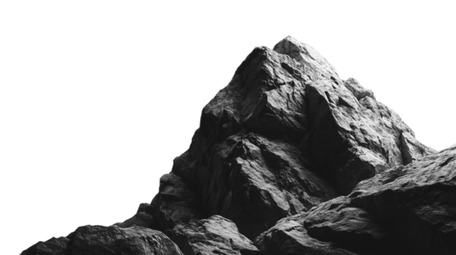 Dark rocky cliff formation, isolated