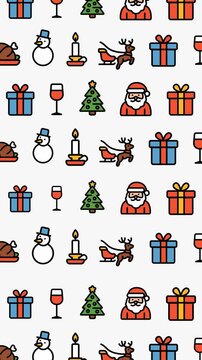Christmas doodle with holiday icons, perfect for festive cards, gift wrap, or social media posts. Traditional and cheerful design elements.