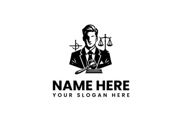Elegant Lawyer Logo Design Justice, Law, and Advocacy. Customizable template for professionals