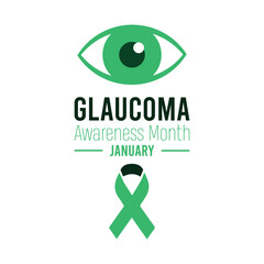 Vector illustration on the theme of Glaucoma awareness month observed each year during January. banner, Holiday, poster, card and background design.