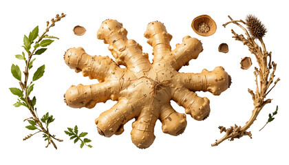 High-Resolution Ginger Root PNG with Clean Transparent Background