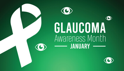 Vector illustration on the theme of Glaucoma awareness month observed each year during January. banner, Holiday, poster, card and background design.