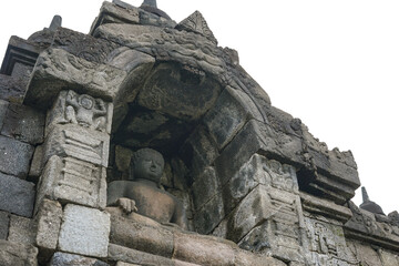 Historic wall carvings at Borobudur, Central Java heritage