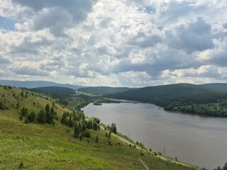 A valley with river in Ural Mountains 