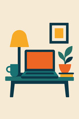 Cozy Home Office in Mid-Century Modern Style