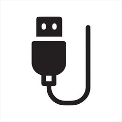usb plug icon silhouette vector illustration