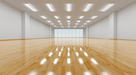 Empty modern office space, bright and spacious