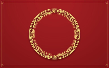 Happy Chinese new year 2026. Chinese new year banner for show product. Greeting card. China frame with lantern on red background.
