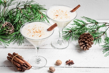 Eggnog Martini or Brandy Alexander cocktail for Christmas