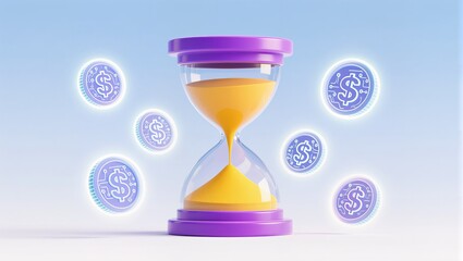 Fototapeta premium Time is Money Financial Planning and Investment Concept