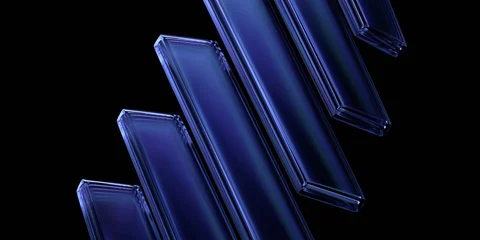 Fotobehang Sportwinkel Abstract glass structure, futuristic background design, 3d render  © VAlex