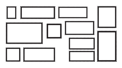 Collection of various rectangular frames ideal for designs on transparent background silhouette