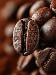 Freshly roasted coffee beans wait to be brewed into a delicious beverage in a cozy cafe atmosphere