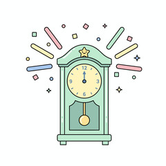 Vintage new year countdown clock illustration
