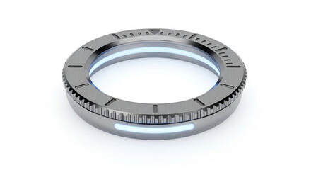 Futuristic Metallic Ring Design with Illuminated Elements for Technology and Modern Applications